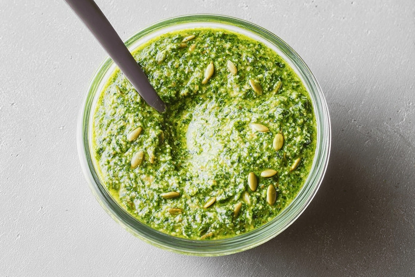 pumpkin seed pesto sauces dips spreads recipe photo