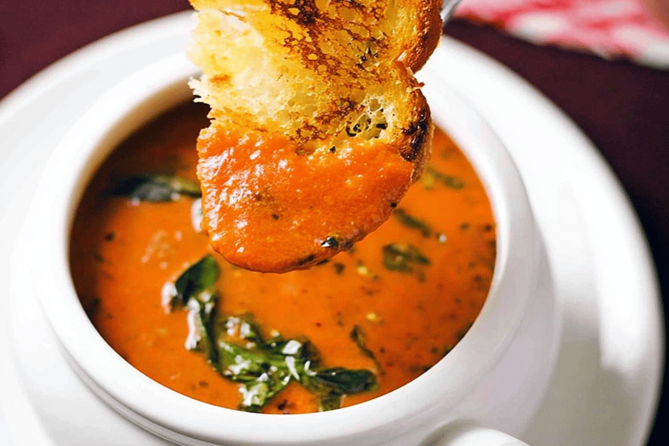 roasted tomato basil soup dinner recipe photo