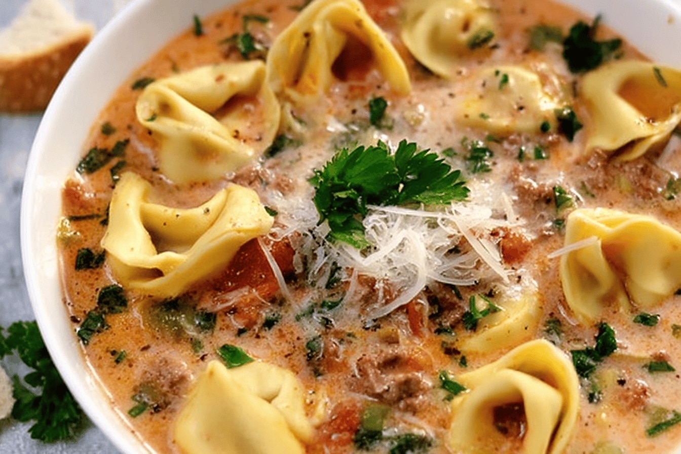 tortellini soup dinner recipe photo
