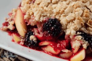 apple blackberry crumble dessert recipe photo