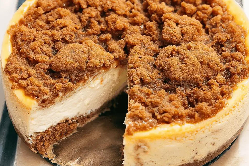 Apple crumble cheesecake dessert recipe photo
