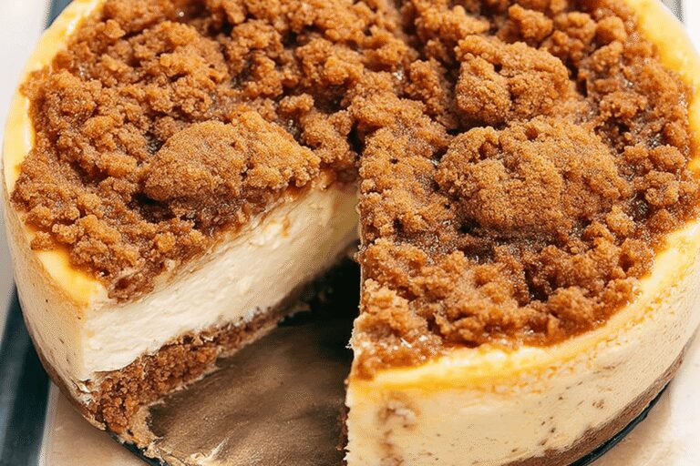Apple crumble cheesecake dessert recipe photo