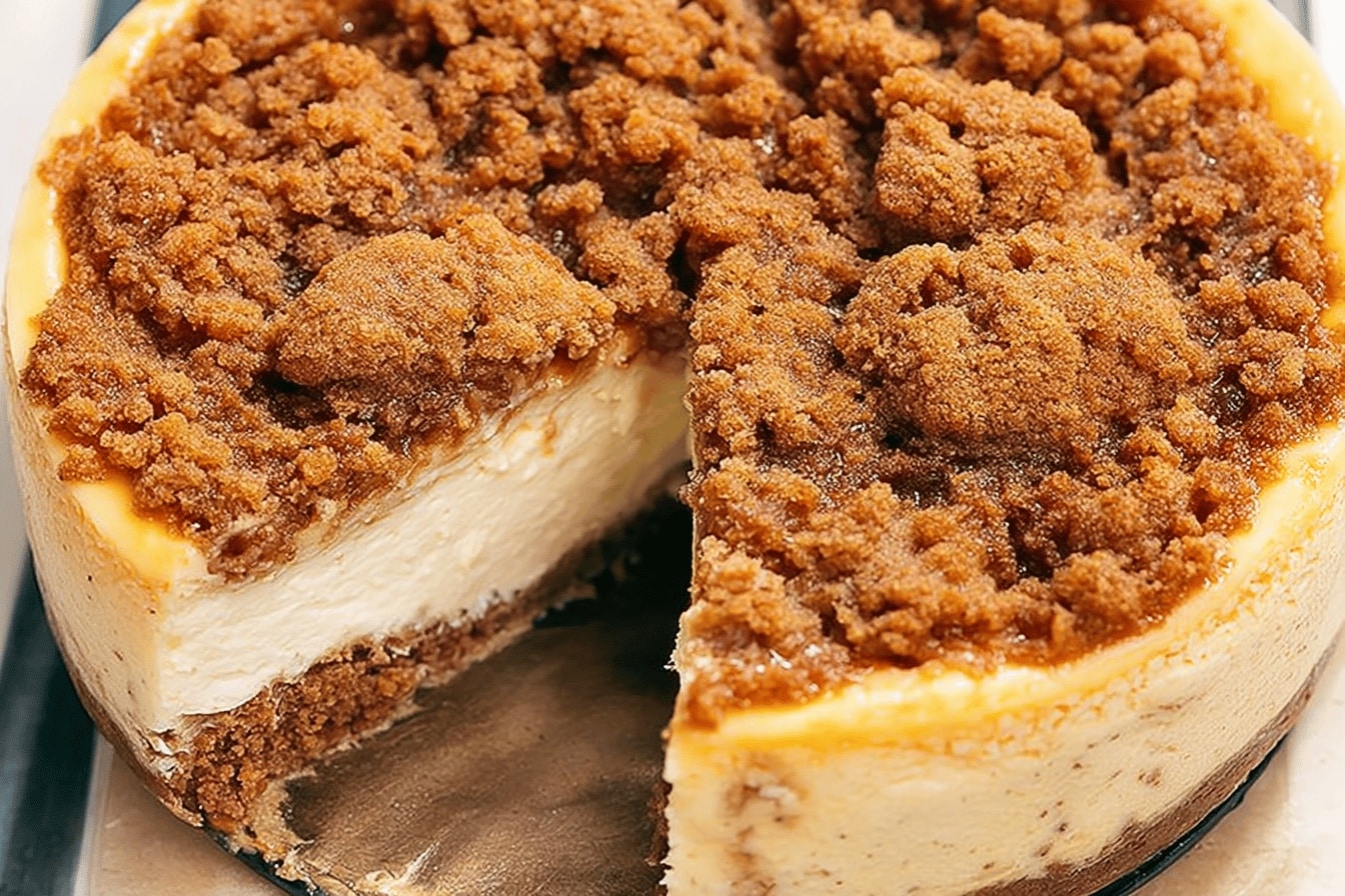 Apple crumble cheesecake dessert recipe photo