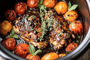 balsamic glazed chicken dinner recipe photo