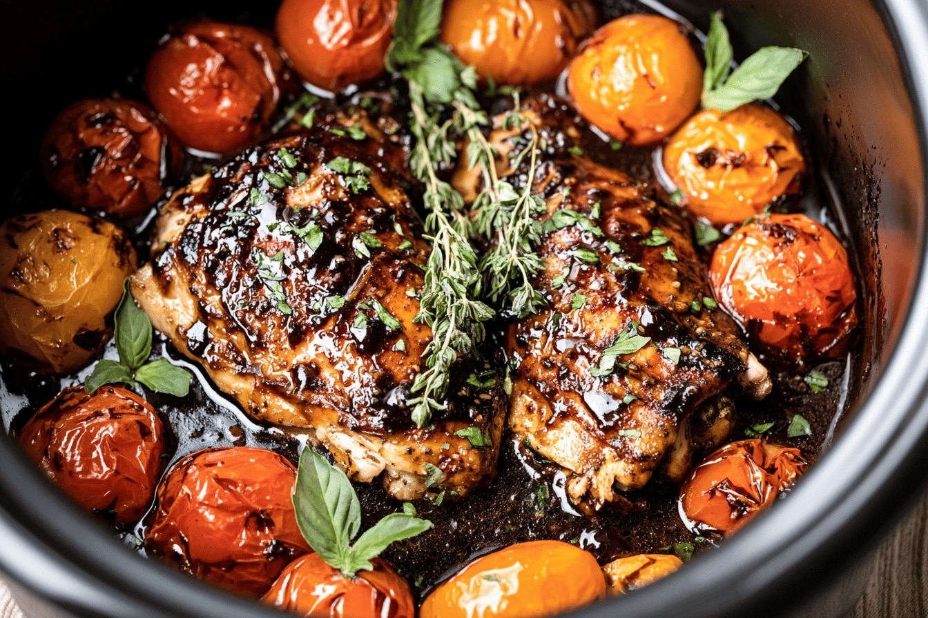balsamic glazed chicken dinner recipe photo