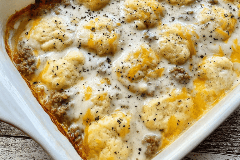 biscuit gravy casserole breakfast recipe photo