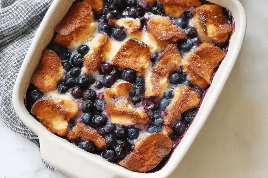 blueberry french toast casserole breakfast recipe photo