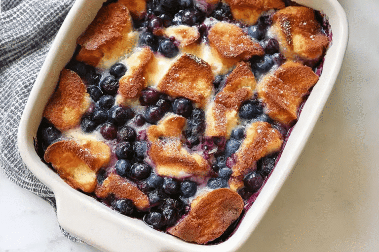 blueberry french toast casserole breakfast recipe photo