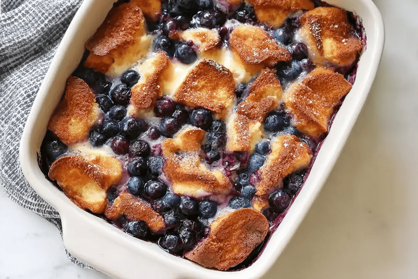 blueberry french toast casserole breakfast recipe photo