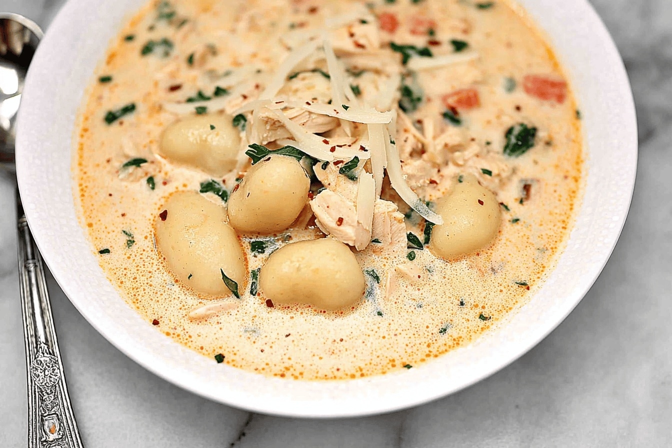 chicken gnocchi soup dinner recipe photo