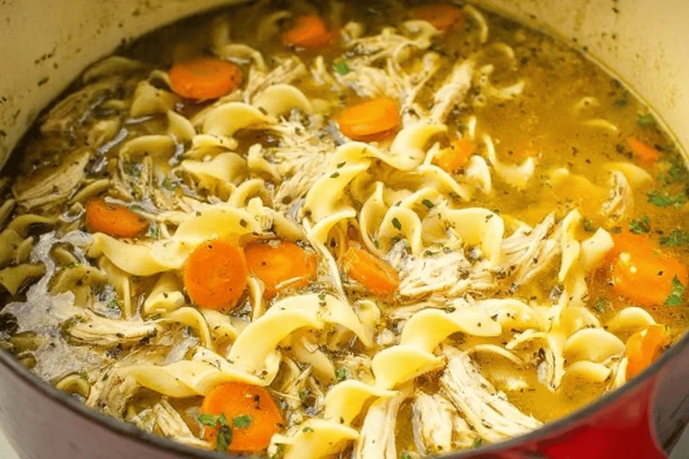 chicken noodle soup dinner recipe photo