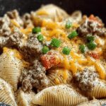 crockpot ranch beef pasta shells dinner recipe photo