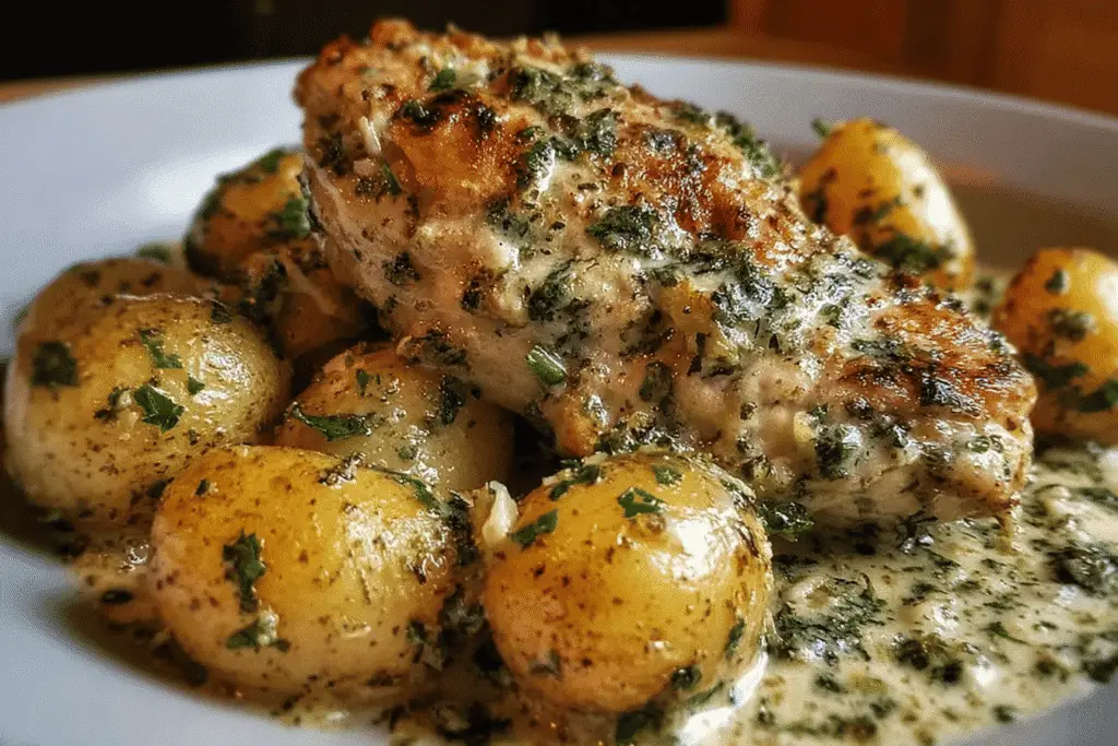 garlic parmesan crockpot chicken dinner recipe photo