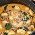 italian sausage gnocchi soup dinner recipe photo