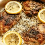 lemon herb chicken rice dinner recipe photo