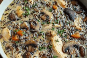 mushroom chicken wild rice soup soup recipe photo