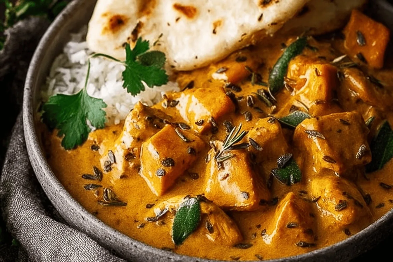 pumpkin butter chicken dinner recipe photo