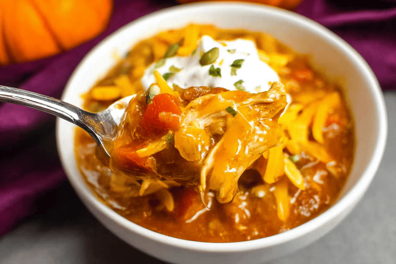 Pumpkin chicken chili dinner recipe photo