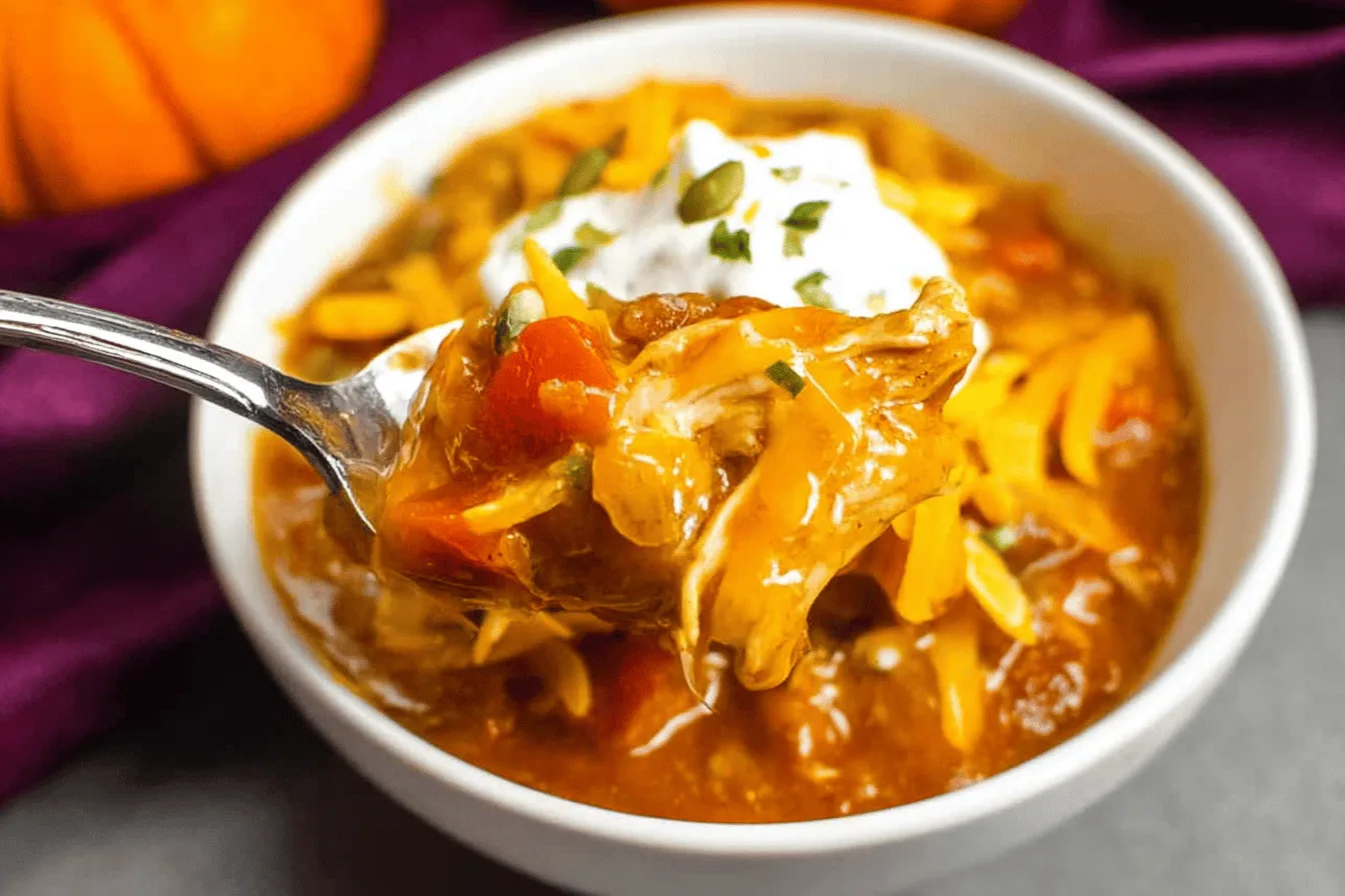 Pumpkin chicken chili dinner recipe photo