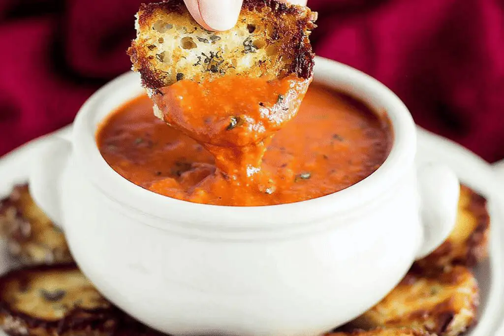 roasted tomato basil soup dinner recipe photo