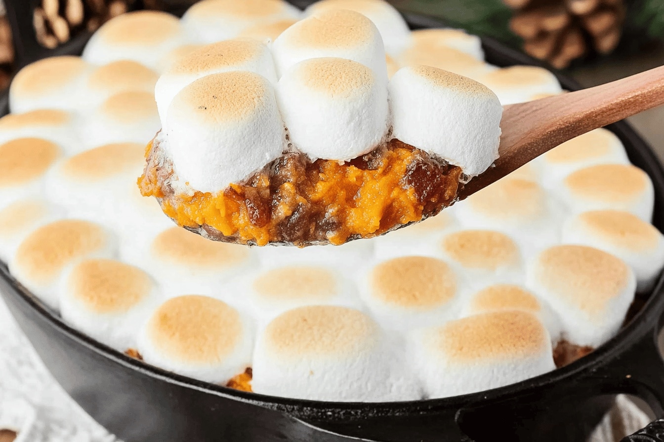 sweet potato casserole marshmallow side dish recipe photo