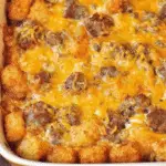 tater tot sausage casserole breakfast recipe photo