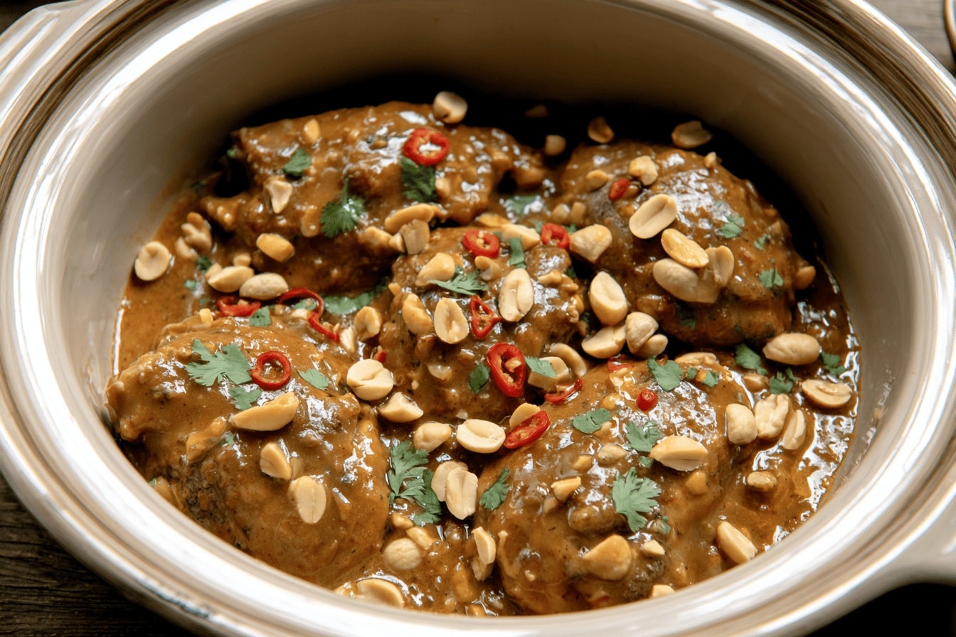 thai peanut chicken dinner recipe photo