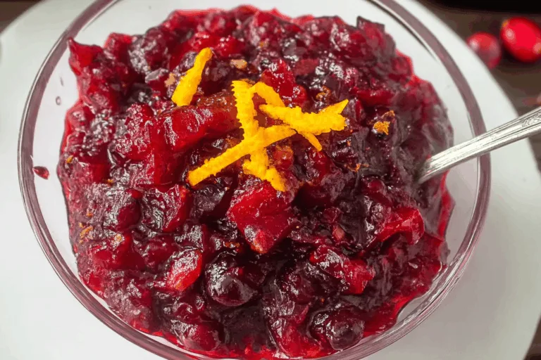 apple cider cranberry sauce side dish recipe photo