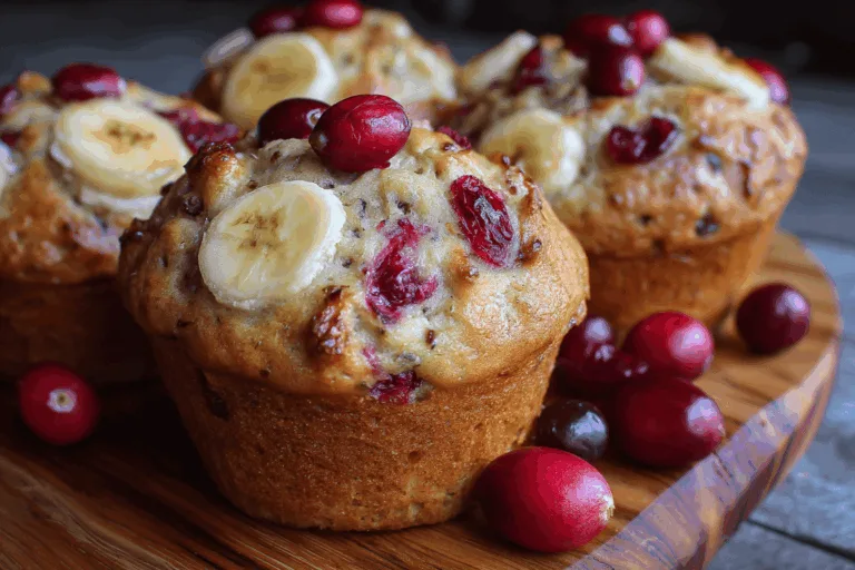 banana cranberry muffin breakfast recipe photo
