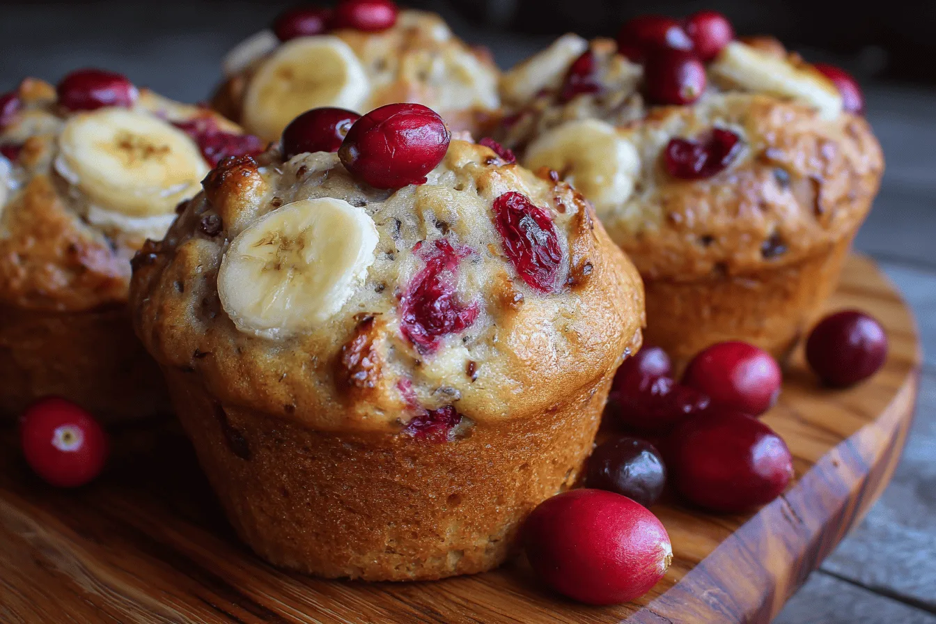 banana cranberry muffin breakfast recipe photo