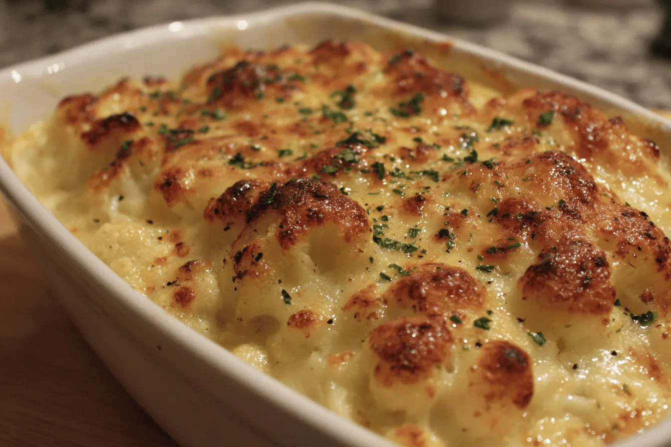 cauliflower au gratin side dish recipe photo