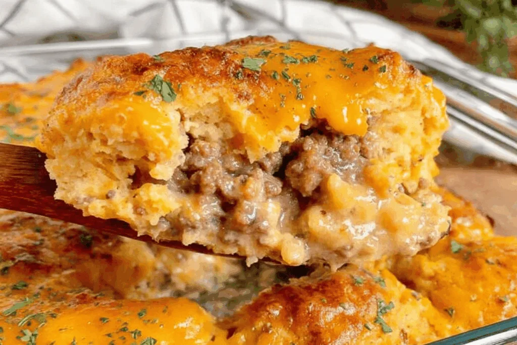 cheddar bay ground beef cobbler dinner recipe photo