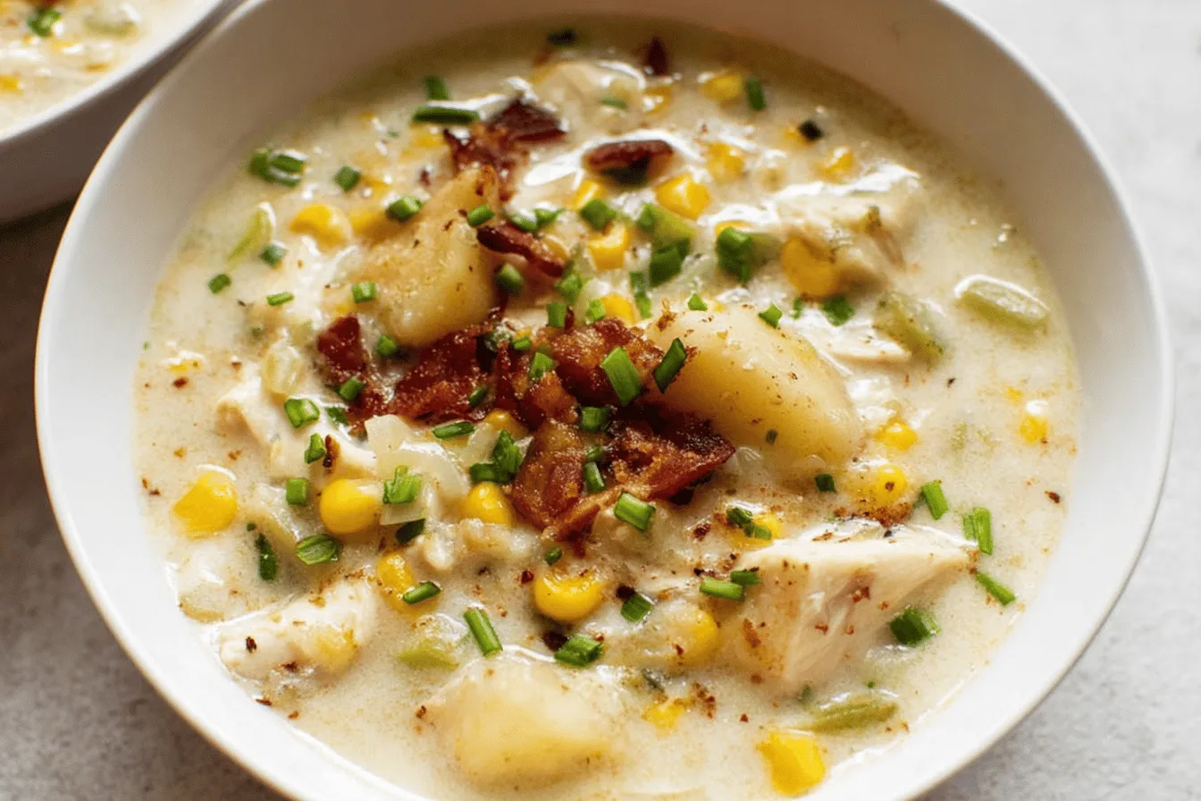 chicken corn chowder dinner recipe photo