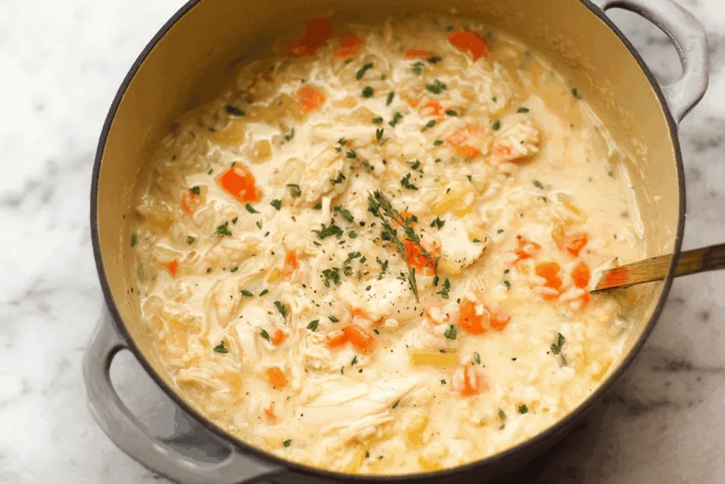 chicken rice soup dinner recipe photo