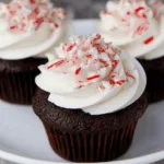 chocolate candy cane cupcake dessert recipe photo