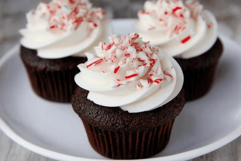 chocolate candy cane cupcake dessert recipe photo