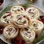 christmas cranberry roll ups appetizer recipe photo