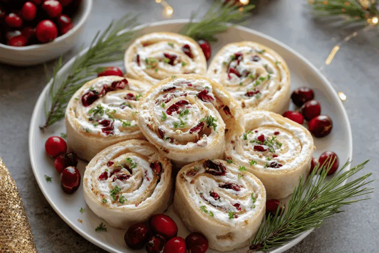 christmas cranberry roll ups appetizer recipe photo
