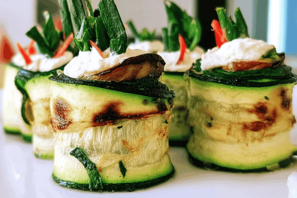 christmas zucchini roll appetizer recipe photo