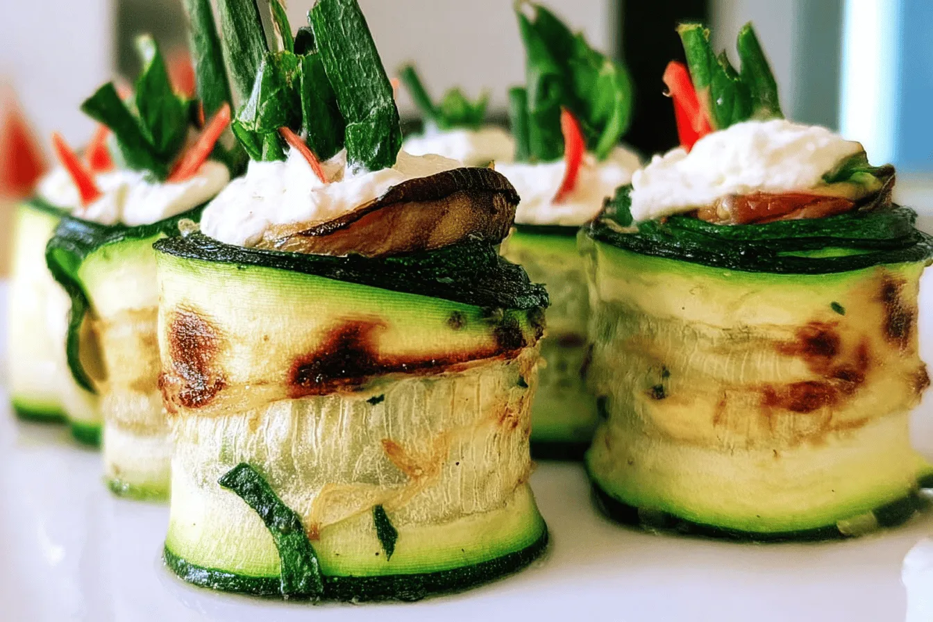 christmas zucchini roll appetizer recipe photo