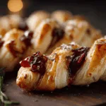 cranberry brie puff pastry twist appetizer recipe photo