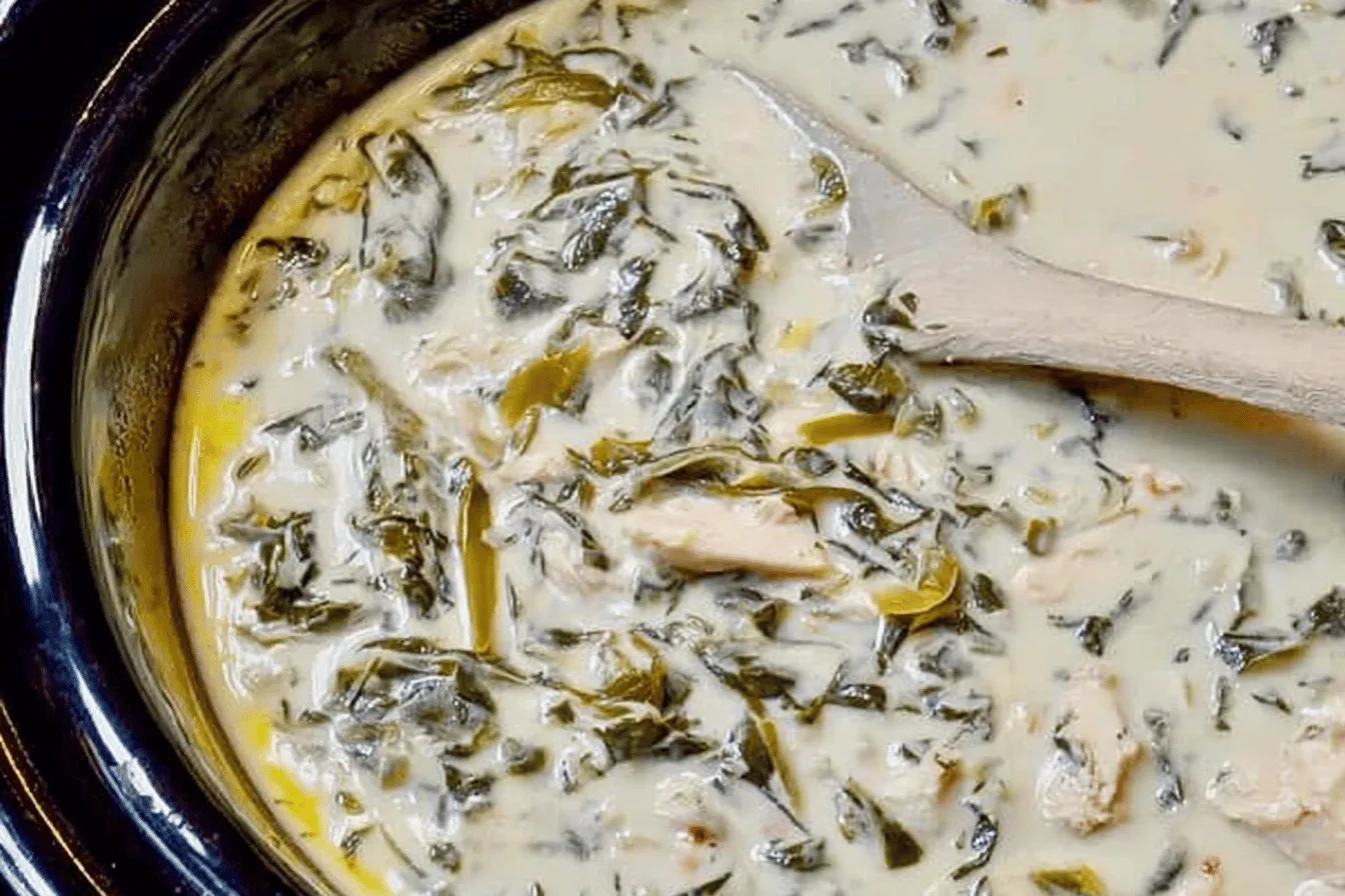 crock pot chicken spinach artichoke soup lunch recipe photo