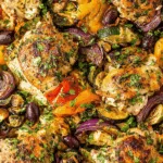 greek sheet pan chicken Dinner recipe photo