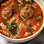 italian meatball soup dinner recipe photo