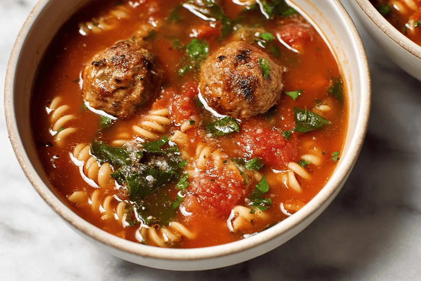 italian meatball soup dinner recipe photo