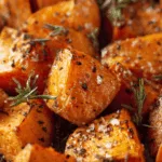 maple roasted sweet potatoes side dish recipe photo
