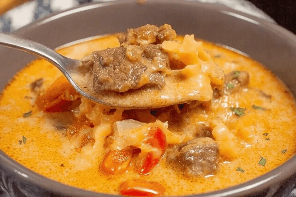 roast beef cheddar soup dinner recipe photo