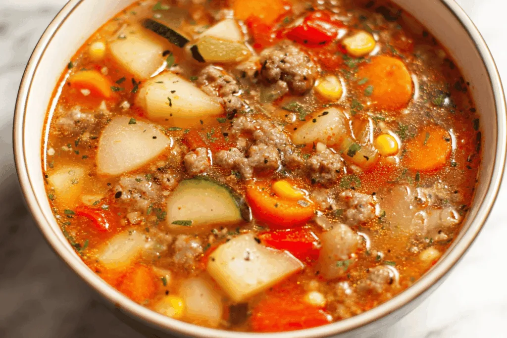 sausage vegetable soup dinner recipe photo