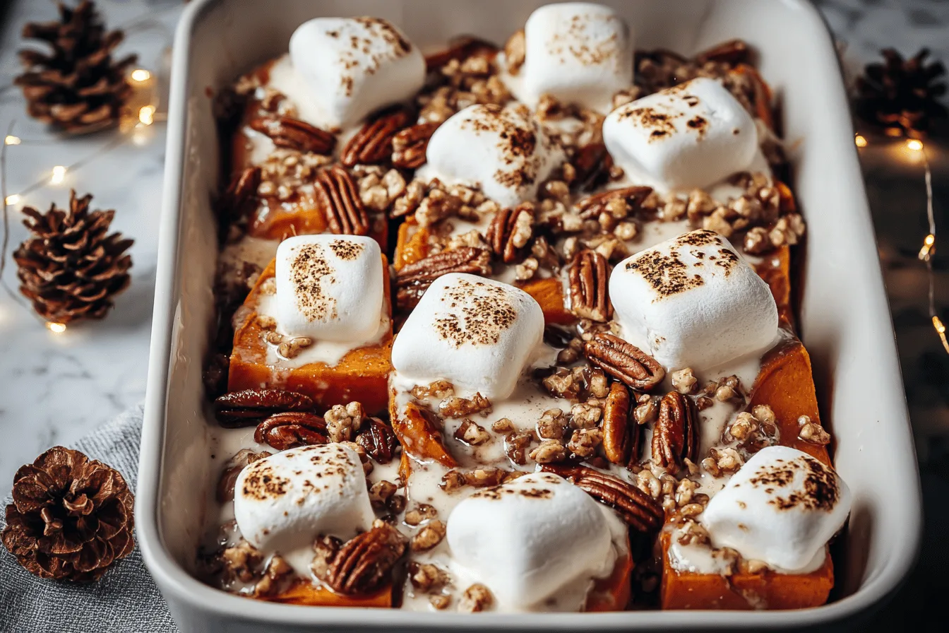 sweet potato marshmallow pecan bites side dish recipe photo