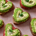 avocado toast hearts breakfast recipe photo